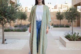 TALA JAZZY Modern Arabian Pistachio Green Abaya