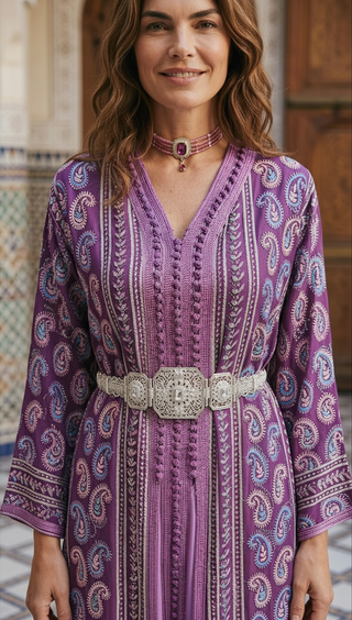 Exotic Purple Sari Moroccan Takchita “ Caftan “