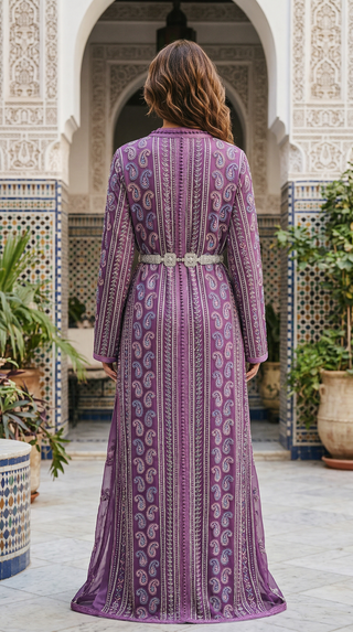 Exotic Purple Sari Moroccan Takchita “ Caftan “