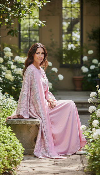 Modern 2-Piece Pink Abaya Set by TALA JAZZY