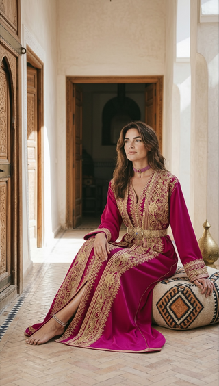 Handmade Luxury Moroccan Kimono Bqaftan
