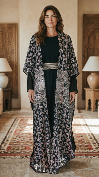 2-Piece Black Arabian Abaya set by TALA JAZZY