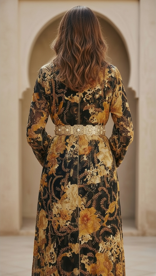 Luxury Moroccan Black & Golden 2-Piece Takchita “ Caftan “