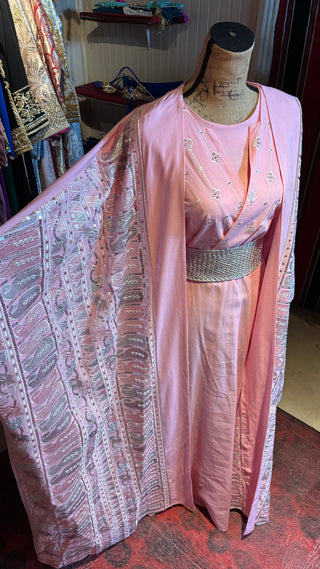 Modern 2-Piece Pink Abaya Set by TALA JAZZY
