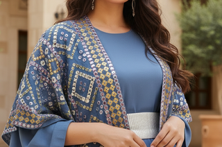 2-Piece Ocean Blue Arabian Abaya set by TALA JAZZY