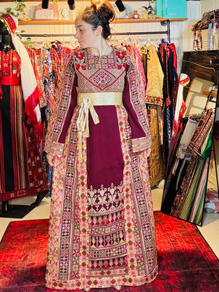 Burgundy Palestinian Fallahi Thoub