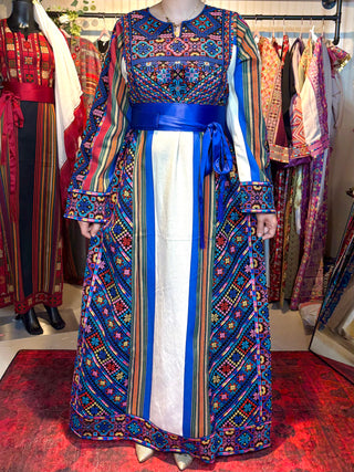 Majdalawi Thoub White & Blue