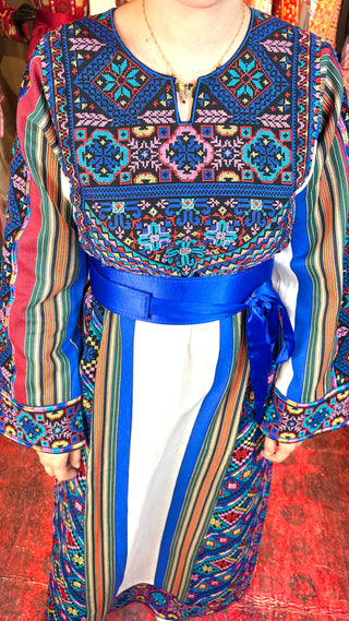 Majdalawi Thoub White & Blue