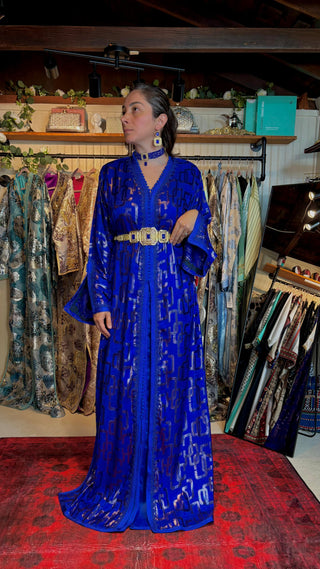 Luxury Moroccan Chifon Kaftan with Matching Accessories